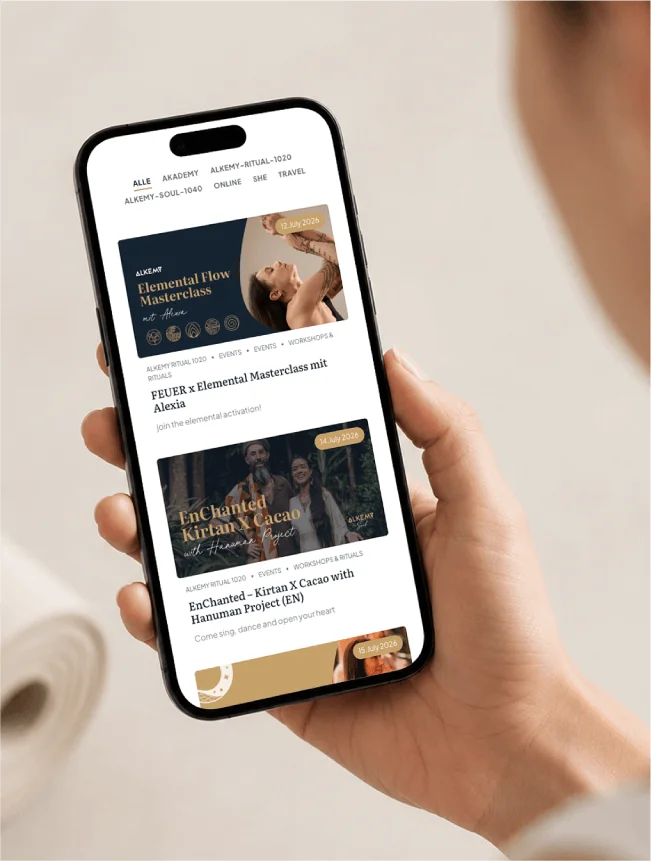 Alkemy Soul Webdesign mobile Ansicht